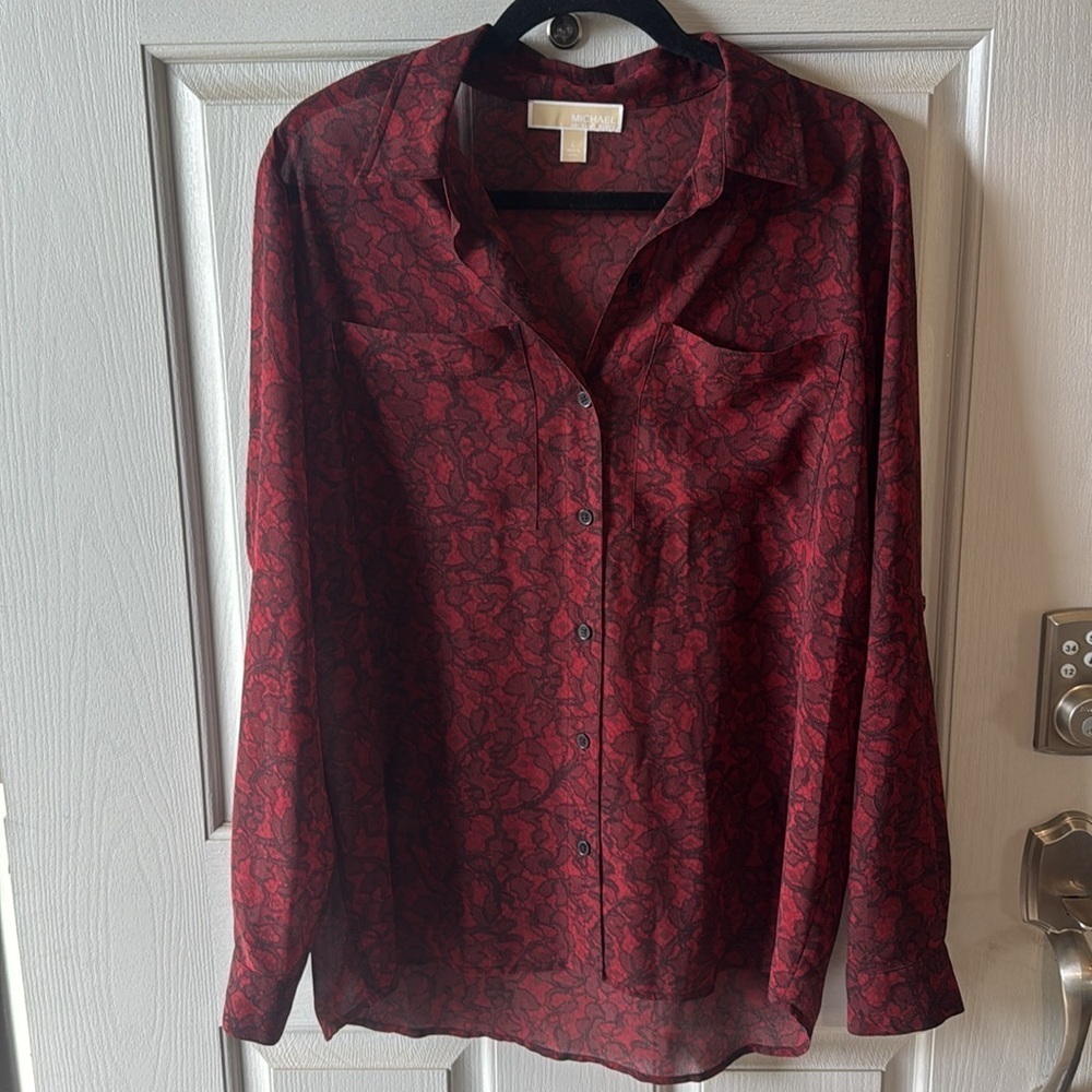 MICHAEL Michael Kors Red Button Down Shirt